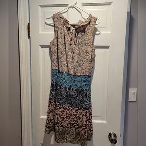 CAbi 5371 Dani Paisley Patchwork Shirred Dress Small